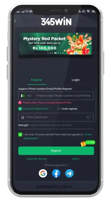 345Win Game APK Download 2026 (Top Earning App) In Pakistan 6 Registration and Login Process