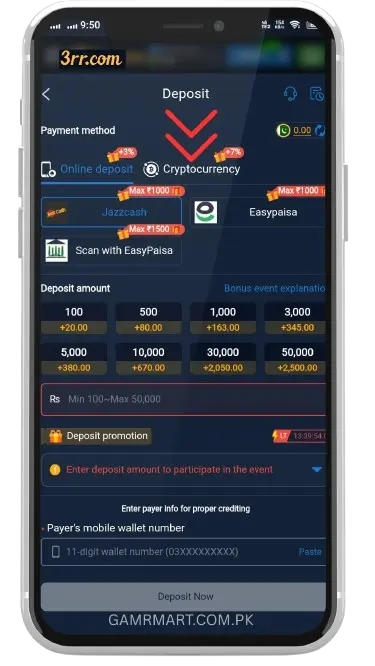 3RR Game APK Download Latest v1.1.64 for Android in Pakistan 7 Deposit Money Procedure with 3RR Game