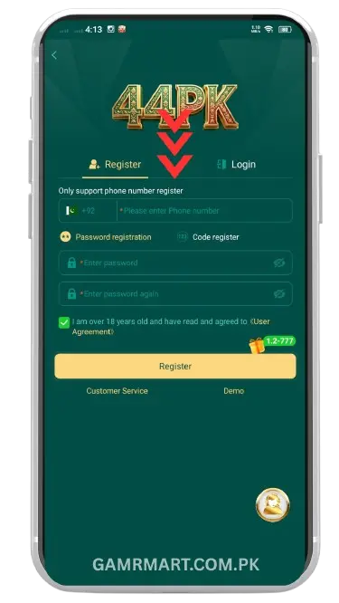 Register and login Steps
