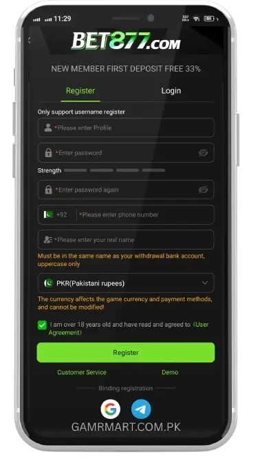 Registration Guide for BET877 App
