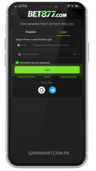 Login Guide for BET877 APK Game