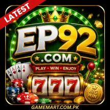 EP92 Game logo with gold crown, slot reels, and casino style design
