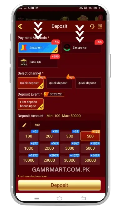 Money Deposit process