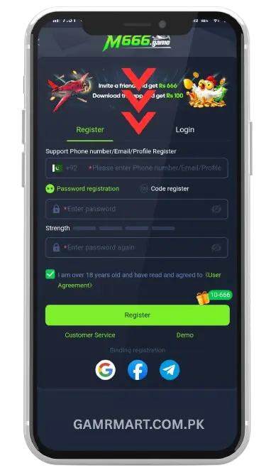 M666 Game APK Pakistan: Download, Login & Earn Money 6 How to Register and Login on M666 Game?