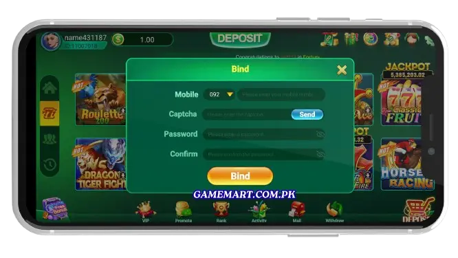 Register on PAK500 Game App
