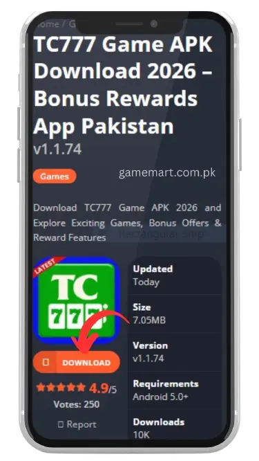 TC777 Game Download Process