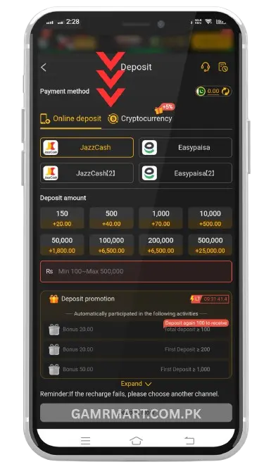 Deposit Money in X666 App