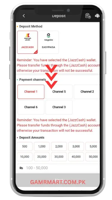 XX555 Game Download APK | Real Earning App for Android 6 Deposit Process
