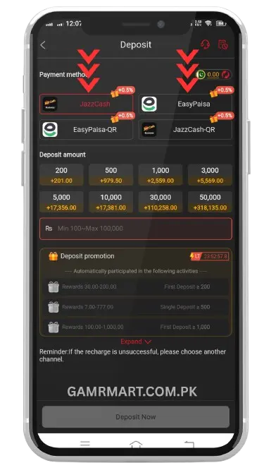 Deposit Guide for ZC777 App